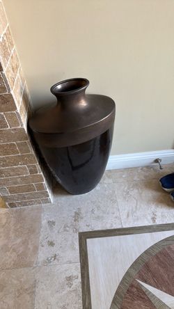 Large Dark Bronze Floor Vase
