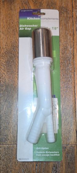 LDR Industries Inc. - Kitchen Complements - Dishwasher Air Gap (5/8" x 7/8") - Anti-Siphon -  Stainless Steel Finish