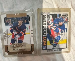 NHL Chris Kreider NY Rangers Autographed Cards (Lot of 2)