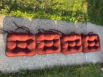 4 burgundy chair cushions