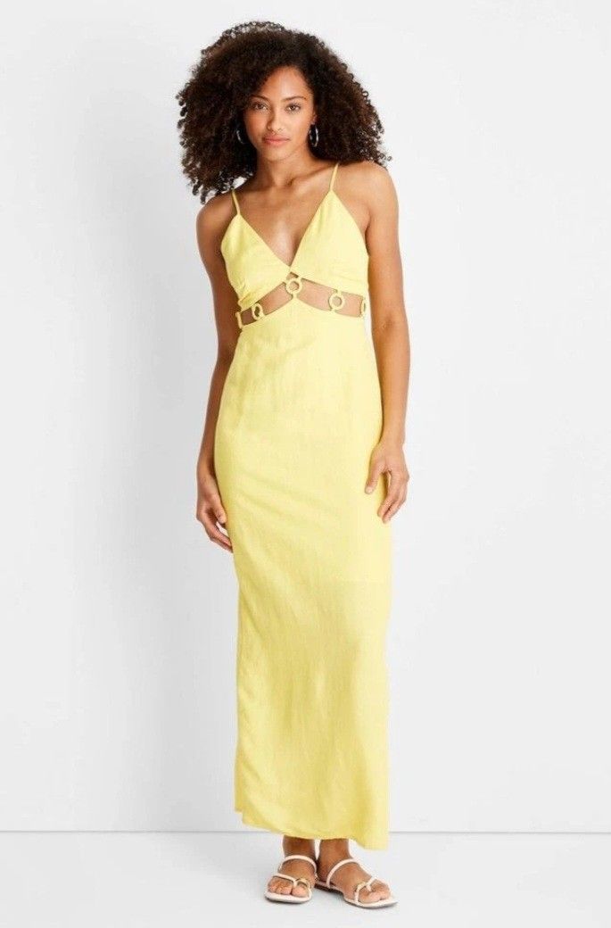 Women's Sleeveless Ring Detail Maxi Dress Size 8