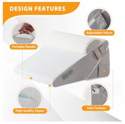 3-Piece Adjustable Bed Wedge Pillow Set – 9”/12”