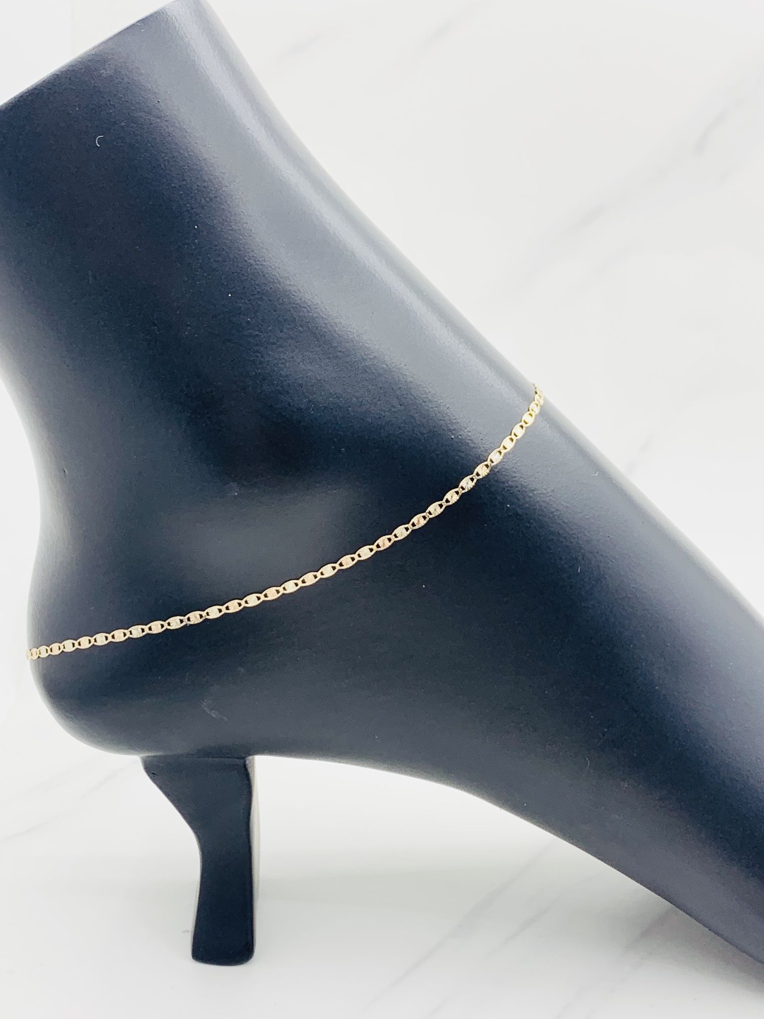 ❤️ 10k Solid gold ankle bracelet ❤️ ❤️ Anklet multi-tone gold ❤️ Tobillera En Oro 