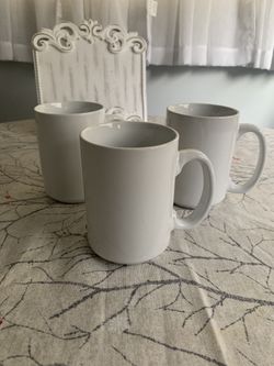 Large White Coffee Mugs (3)