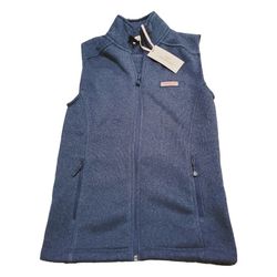 Vineyard Vines Blue Sweater Fleece Vest Womens SZ XXS