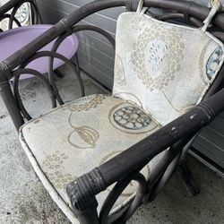 Set Of 2: Brown Outdoor Wicker Chairs