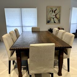 Wood Dining Table And 8 Chairs