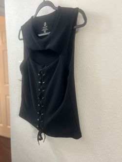 QBlack Sleeveless Cut Out Tank Top XXXL
