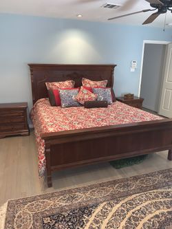 Louis shanks solid wood king size bed, Dresser, Night Stands