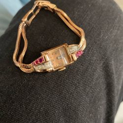 Ruby And Diamond 14k Lady 1935 Working 
