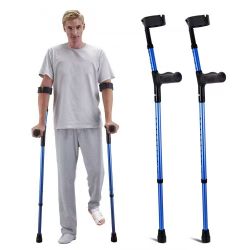 Forearm Crutches for Adults, 11-Level Height Adjustable Walking Crutches with 4-Level Quant Upper Cuff, Lightweight Aluminum Medical Support Crutches 