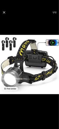 Moko Rechargeable LED Headlamp - 150000 Lumens, 50W Bulb, 60H Battery Life