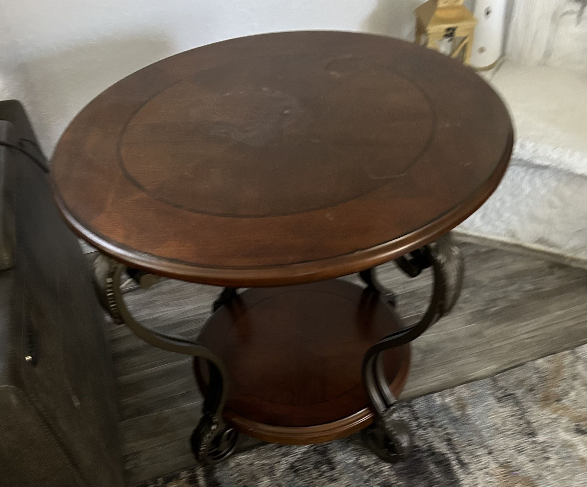 Two Round Side Tables- $50