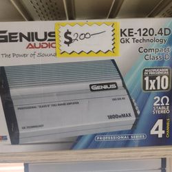 New Genius Audio 4-Channel 1800w Max Amplifier $200 Each