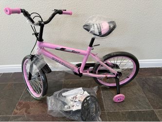 New 18 Inch Kids Bike with Training Wheels, Adjustable Seat, Carbon Steel Frame, Dual Brakes, Anti-Slip Wheels, Easy Assembly Youth Bicycle 3'1"–4'3"
