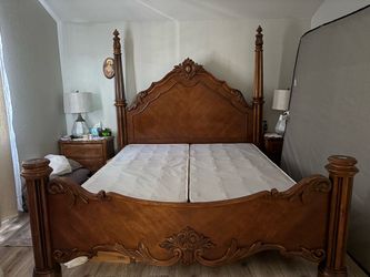 King Size Four-Poster Wood Bed Frame