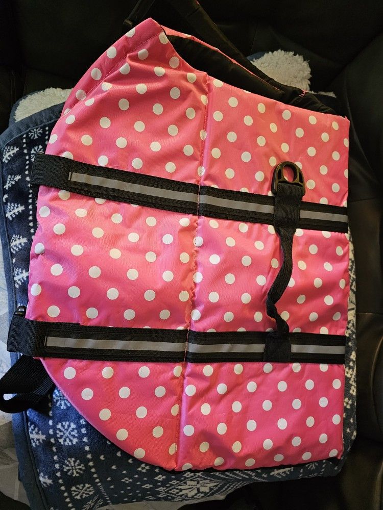 Polka Dot Life Jacket For Dogs, XXL