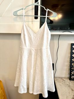 Lulus White Floral Skater Dress PROM DRESS