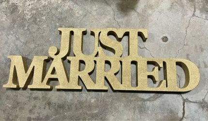 Gold Glitter Just Married Sign