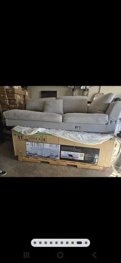Fabric Sectional With Storage  Ottoman 