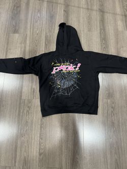 Black “PINK” Sp5der Hoodie Black Large
