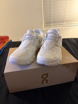 On Cloud 5 All White Sneakers – New With Box – Size 9.5 Women