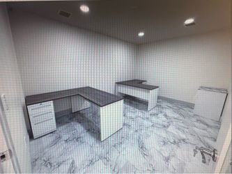 Custom L-Shaped Desk Credenza & File Storage Cabinet | Office Furniture/Receptions/Conference desk/Cabinetry & More!