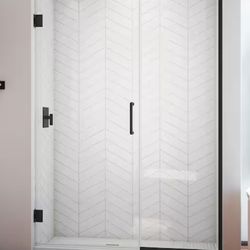 DreamLine Unidoor Plus 72" High x 48" Wide Hinged Frameless Shower Door with Clear Glass 