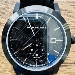 Burberry BU9906 City Black Leather Strap Men's Watch