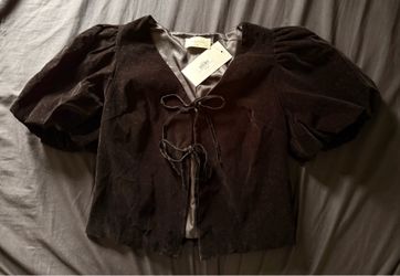 Black velvet blouse, size M