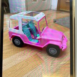 Barbie Doll Jeep Toy Car Pink Mattel. USED! Read Description!