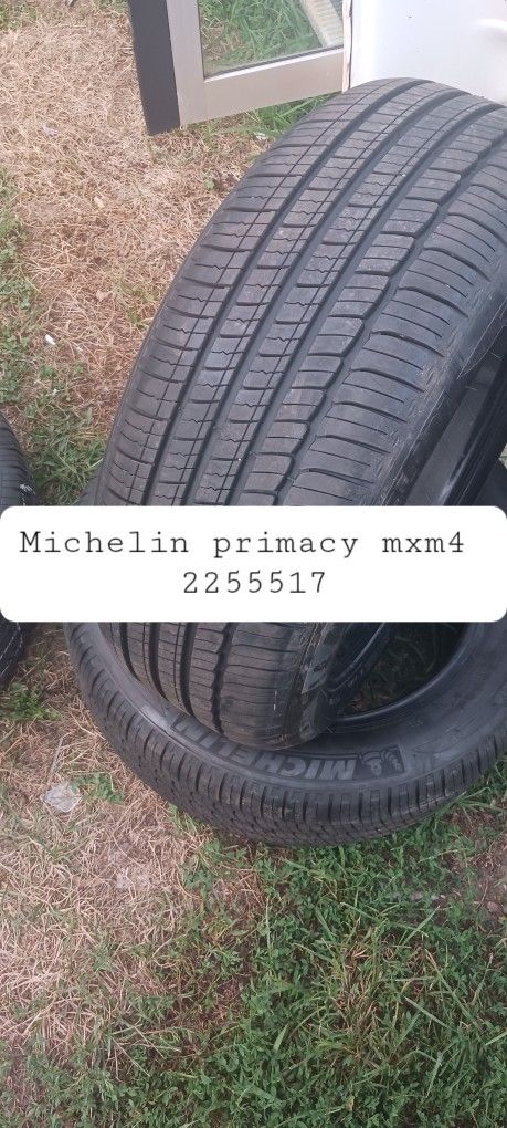 2 Used Tire Michelin Primacy Mxm4 Size 225/55/17