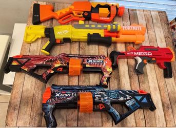 Nerf & ZURU X-Shot Toy Blaster Lot – Fortnite, Roblox & Mega (5 Total)
