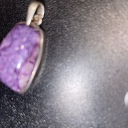 Charoite Gemstone 925 Sterling Silver  Handmade Bezel Pendant 