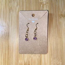 Handmade June Birthstone Dangle Gold Earrings – Alexandrite