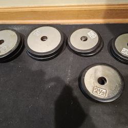 Small Chrome Rubber Lined Standard 1inch Weight Plates 35lb-
