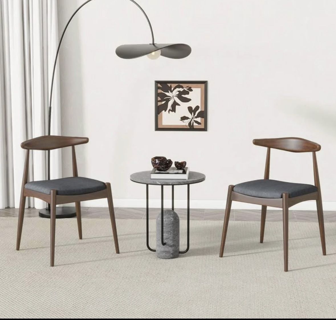 2 Dinning Chairs Mid Century Modern