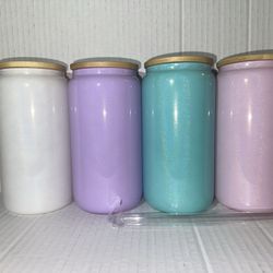 16oz Glitter Shimmer Glass Sublimation 