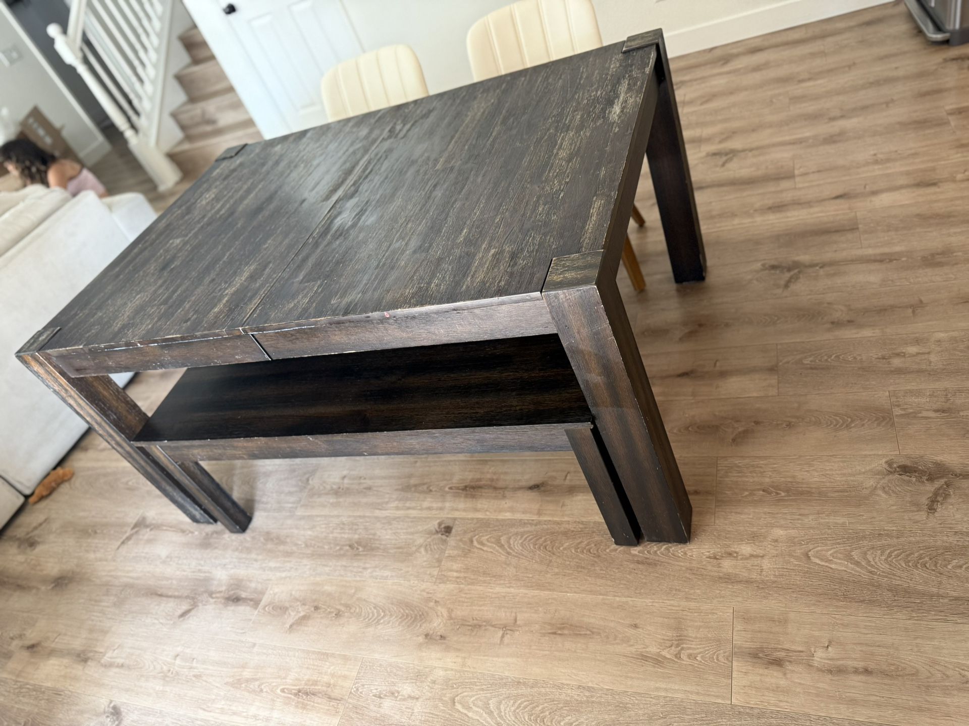 Table With Leaf And Bench 