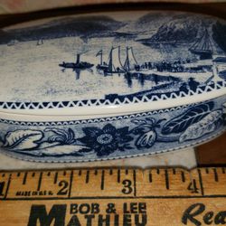 Vintage Home Scents American Beauty Collection Trinket Box Blue Made in Japan