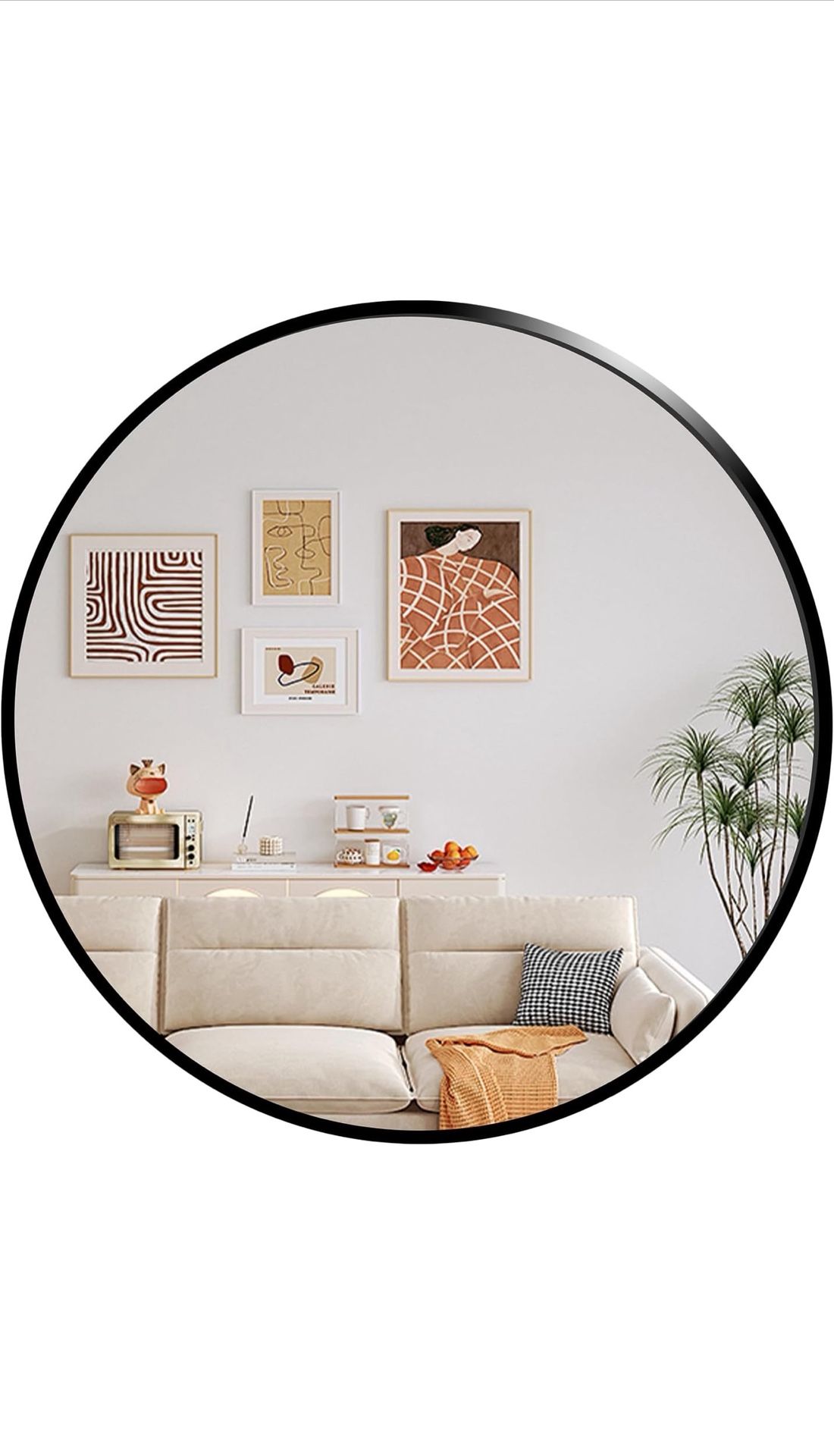 16 Inch Circle Vanity Mirror - Black  *Brand New*