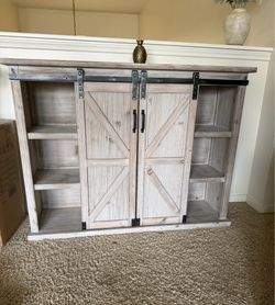 Kirkland’s natural farmhouse cabinet