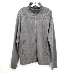 Lululemon Pulse Heathered Athletic Men's Grey Zip Up Jacket - Size Measured M