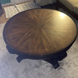Dark brown wooden vintage coffee table