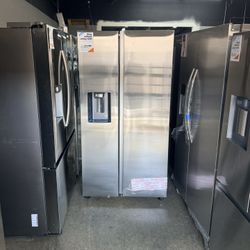 🔥SAMSUNG STAINLESS STEEL SIDE BY SIDE REFRIGERATOR WITH ICE MAKER AND WATER DISPENSER🔥