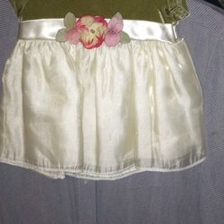 GorgeoToddler Size 0-3 Mo. Green Velvet Dress