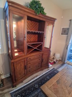 Dining room hutch, medium wood color