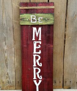 Handcrafted wood Christmas signs