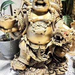 Golden Laughing Buddha Statue