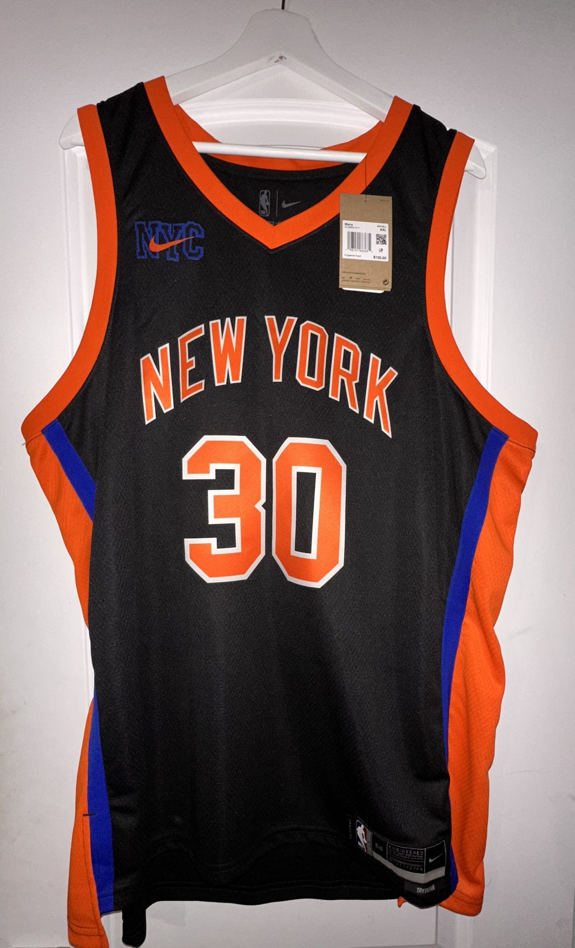 Nike Men's 2022-23 City Edition New York Knicks Julius Randle #30 Black Dri-FIT Swingman Jersey